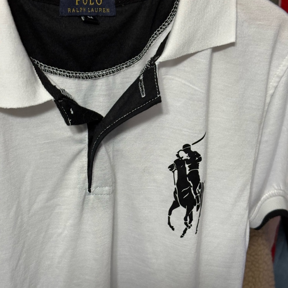 Men’s Polo Ralph Lauren White Polo Shirt & Shorts Set with Black Logos sze med - Picture 2 of 7